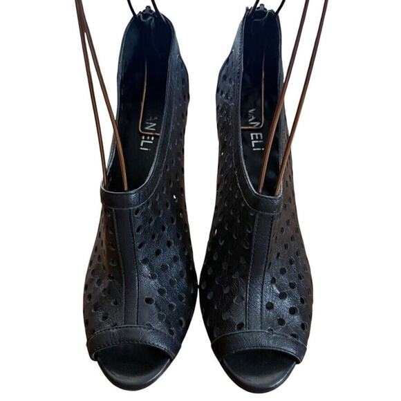 Vaneli Van Eli Womens High Heel Peep Toe Ankle Bootie Laser Cut Outs Leather 7 - Picture 6 of 16